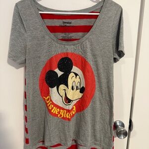 Red grey striped Mickey tshirt